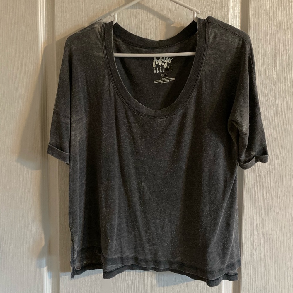 Gray 3/4 sleeve top